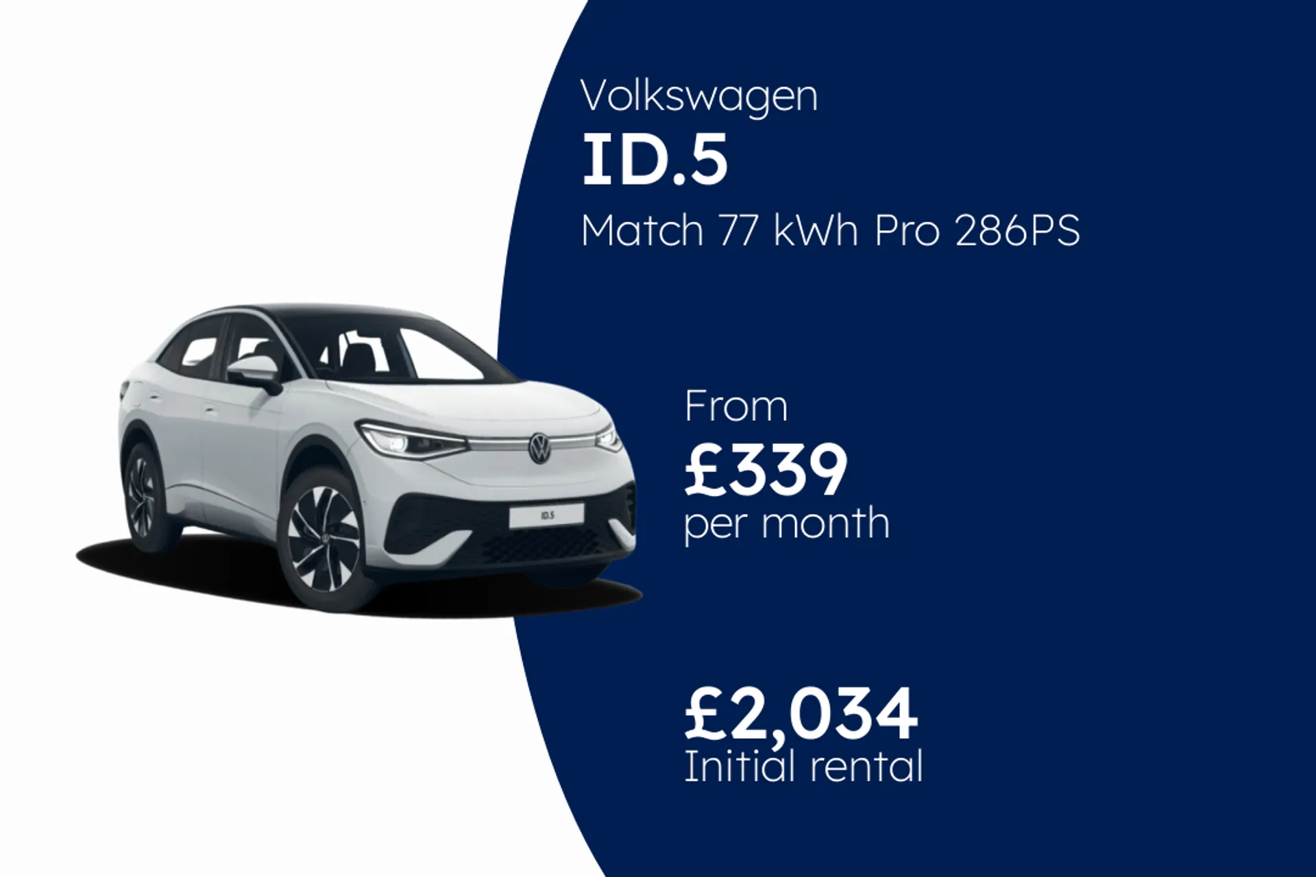 Volkswagen Match 77 kWh Pro 286PS 1-speed automatic 5 door BCH Finance Offer From £339.00 Per Month  