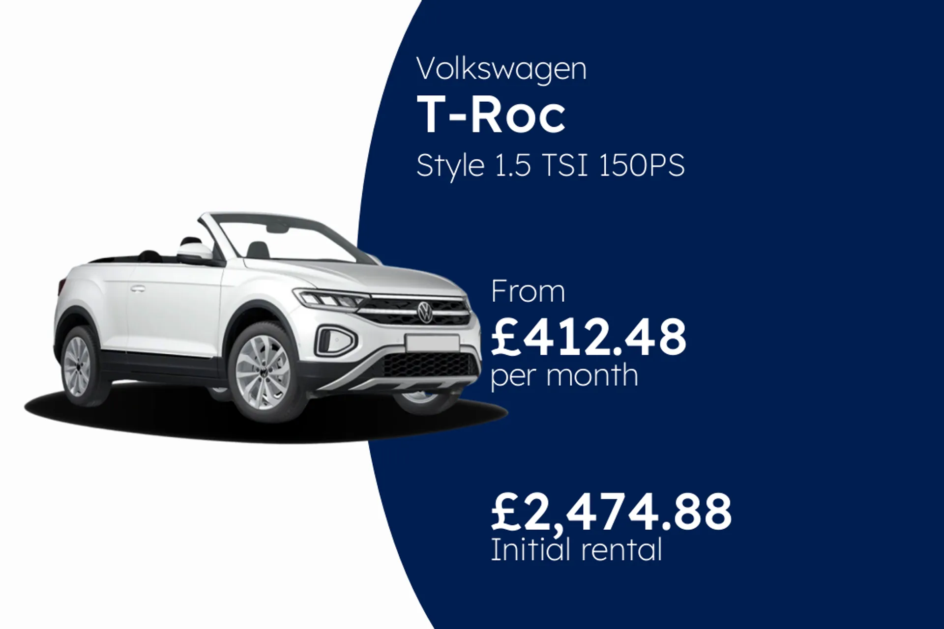 Volkswagen Style 1.5 TSI 150PS 6-speed Manual 2 Door Cabriolet BCH Finance Offer From £412.48 Per Month  