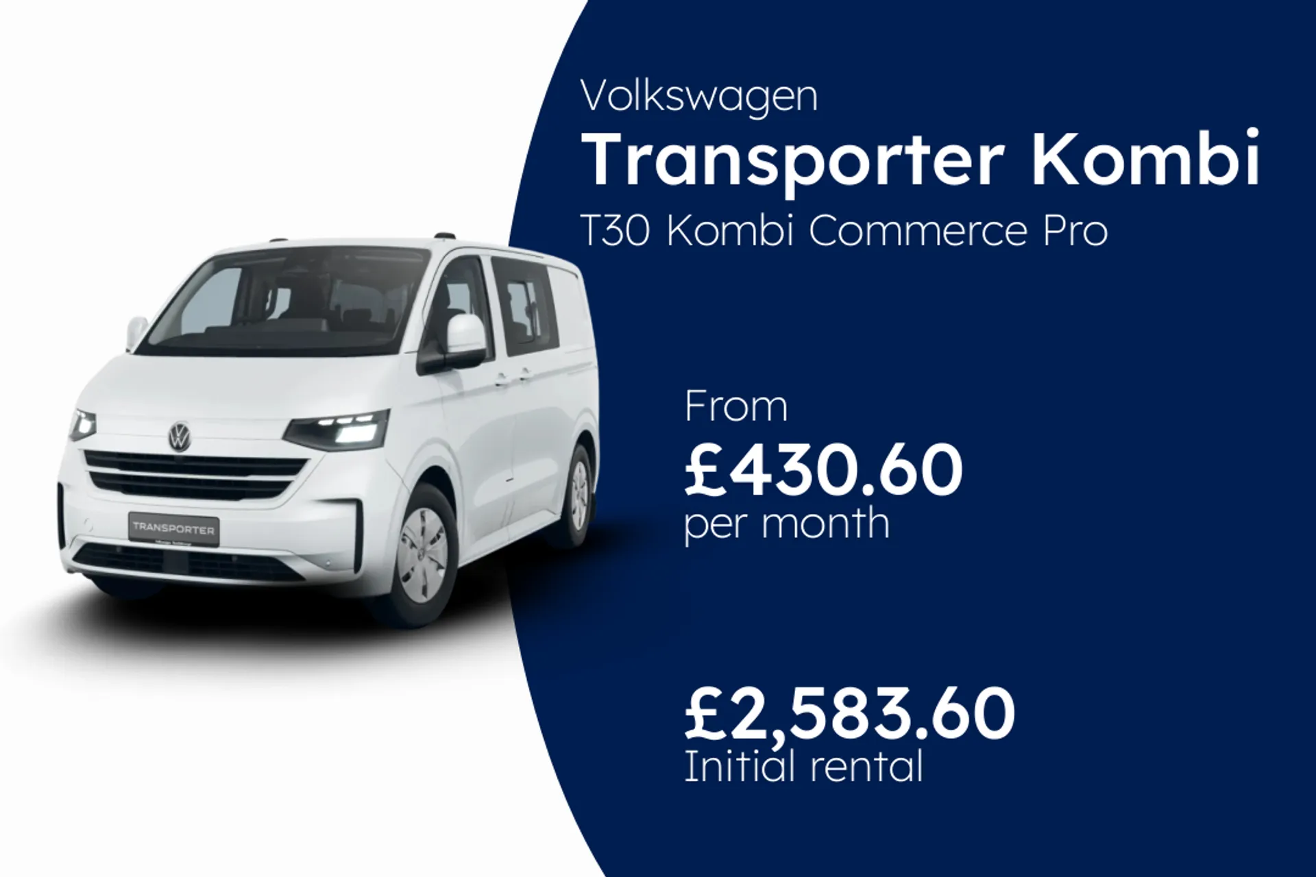 Volkswagen T30 Kombi Commerce Pro SWB 150 PS 2.0 TDI 6sp Manual BCH Finance Offer From £430.60 Per Month  