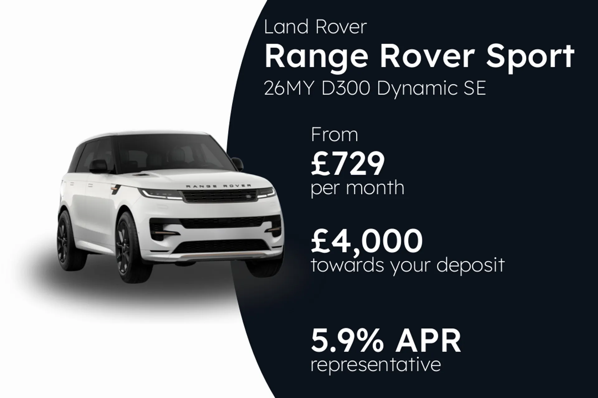 Land Rover 26MY D300 Dynamic SE Diesel Mild Hybrid PCP Finance Offer From £729.00 Per Month  