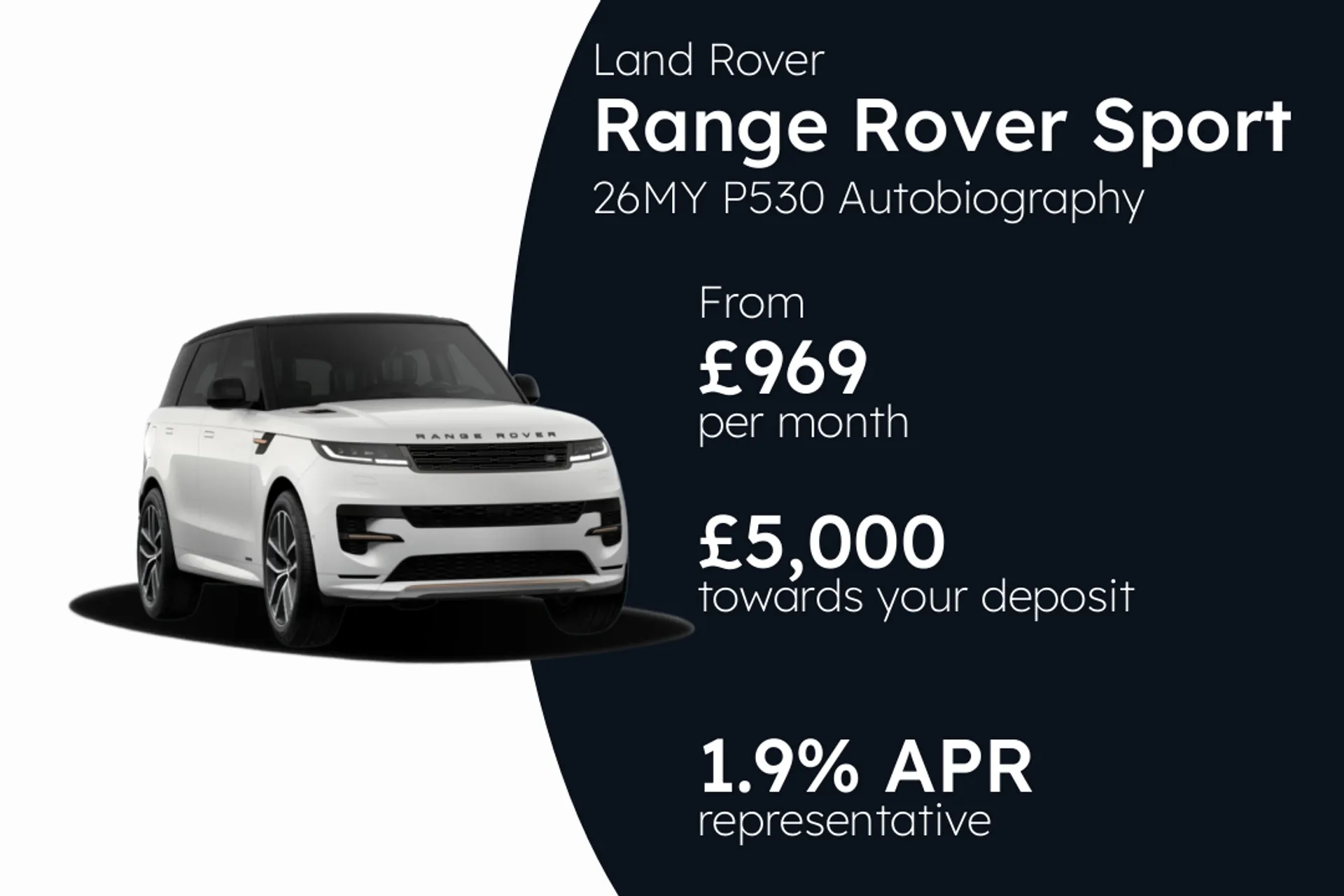 Land Rover 26MY P530 Autobiography Petrol Mild Hybrid PCP Finance Offer From £969.00 Per Month  