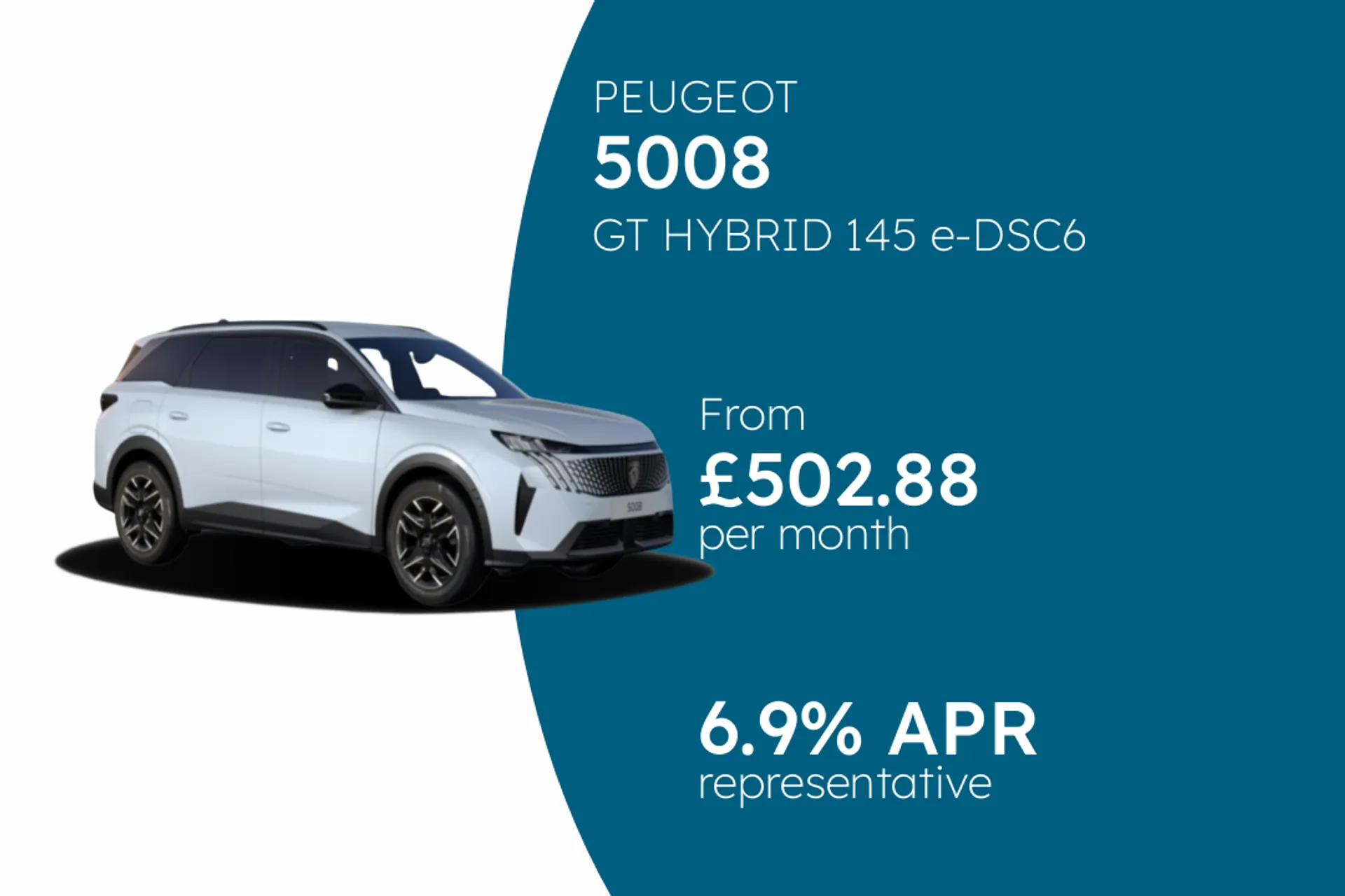 PEUGEOT GT HYBRID 145 e-DSC6 PCP Finance Offer From £502.88 Per Month  