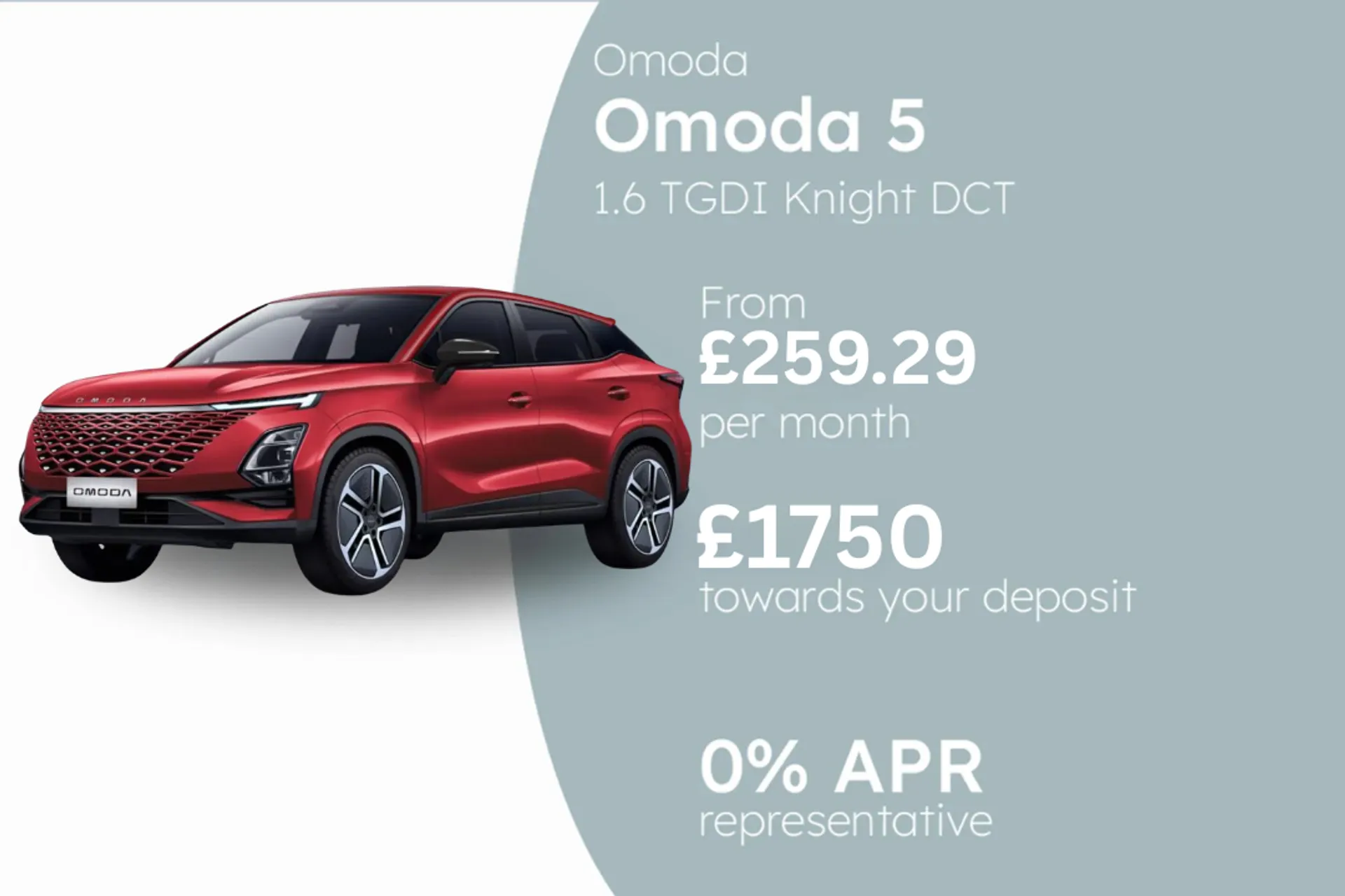 Omoda 1.6 TGDI Knight DCT Red PCP Finance Offer From £259.29 Per Month  