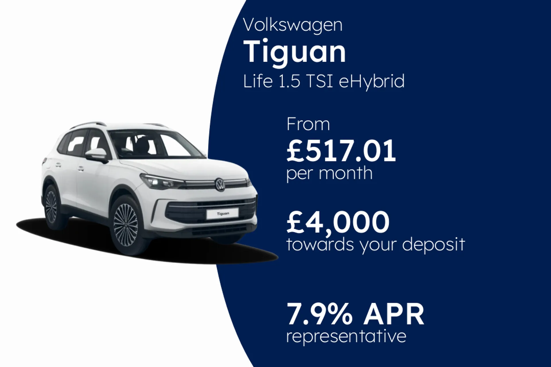 Volkswagen Life 1.5 TSI eHybrid 204PS 6-Speed DSG 5 Door PCP Finance Offer From £517.01 Per Month  