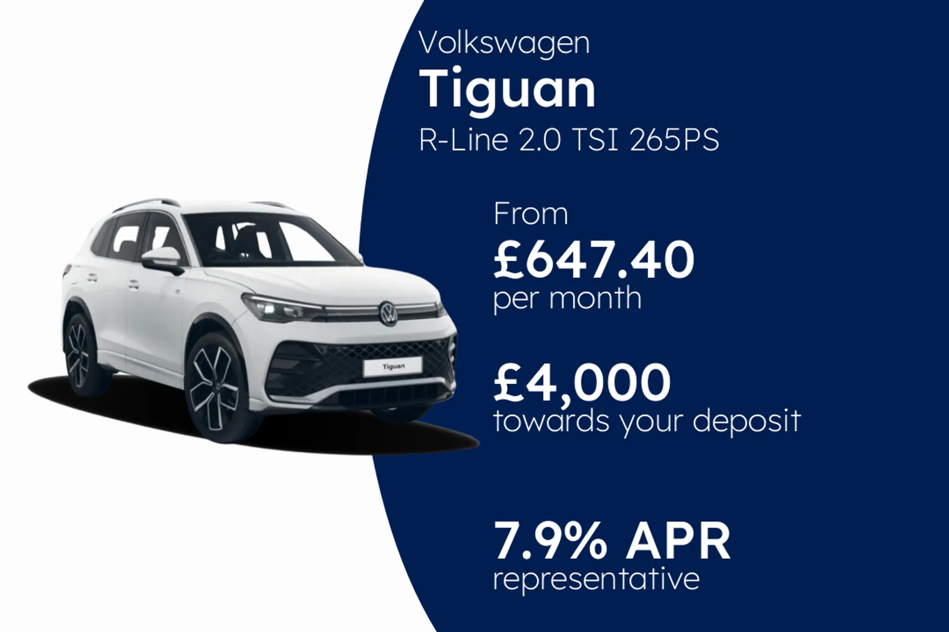 Volkswagen R-Line 2.0 TSI 265PS 7-speed DSG 4Motion 5 Door PCP Finance Offer From £647.40 Per Month  