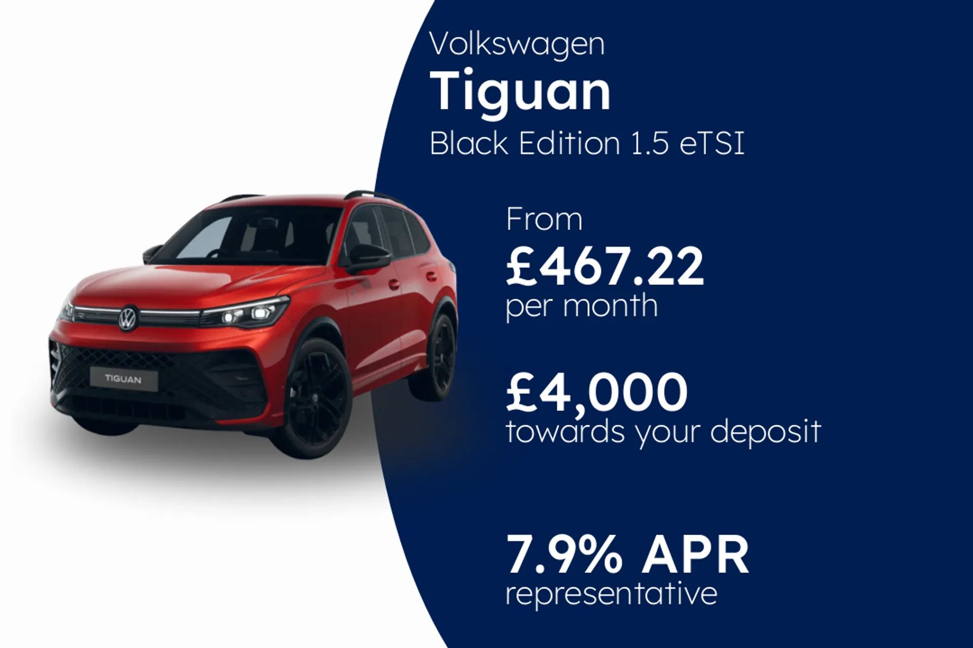 Volkswagen Black Edition 1.5 eTSI 150 PS 7-Speed DSG 5 Door PCP Finance Offer From £467.22 Per Month  