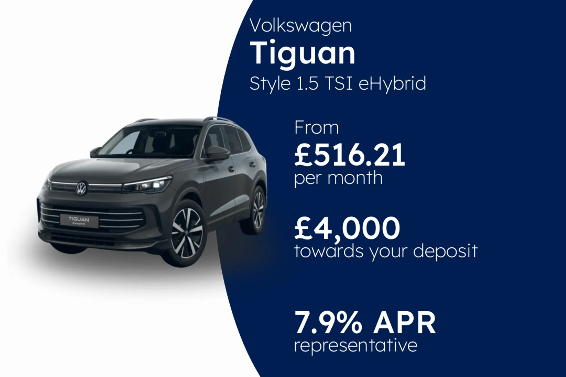 Volkswagen Style 1.5 TSI eHybrid 204 PS 6-Speed DSG 5 Door PCP Finance Offer From £516.21 Per Month  