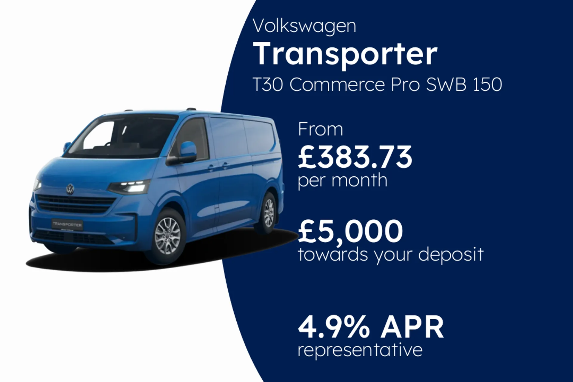 Volkswagen T30 Commerce Pro SWB 150 PS 2.0 TDI 6sp Manual PCP Finance Offer From £383.73 Per Month  