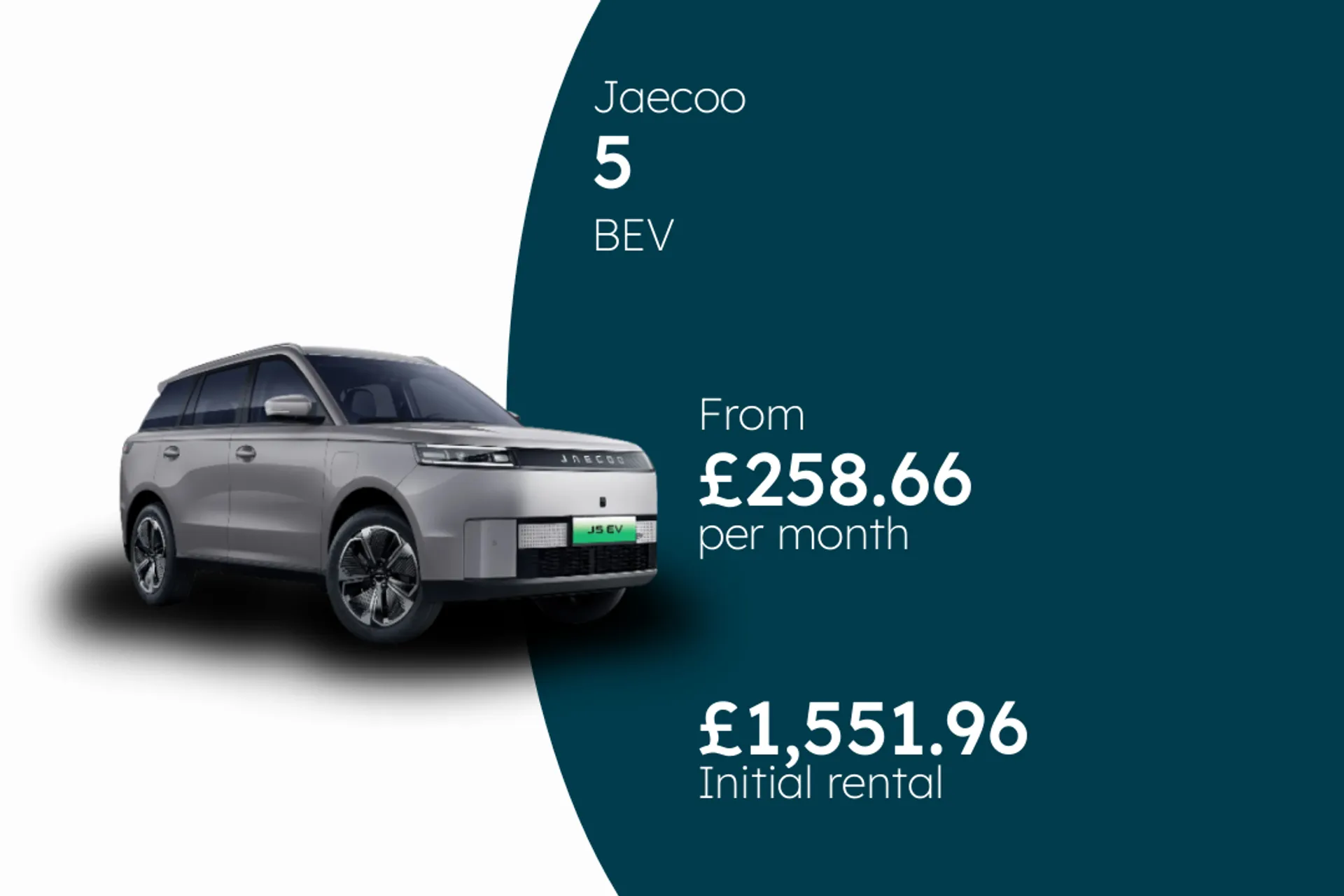 Jaecoo BEV BCH Finance Offer From £258.66 Per Month  