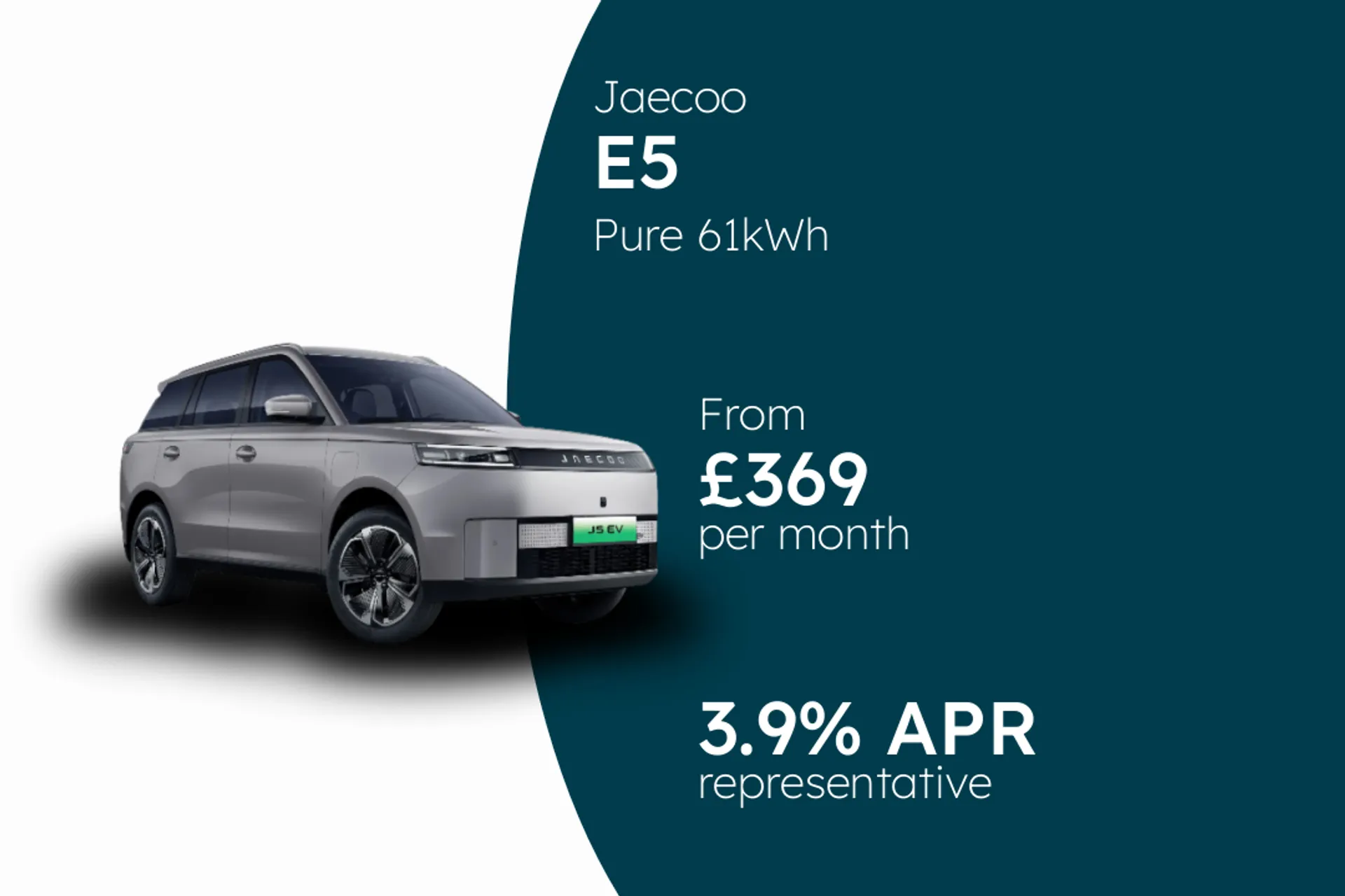 Jaecoo Pure 61kWh PCP Finance Offer From £369.00 Per Month