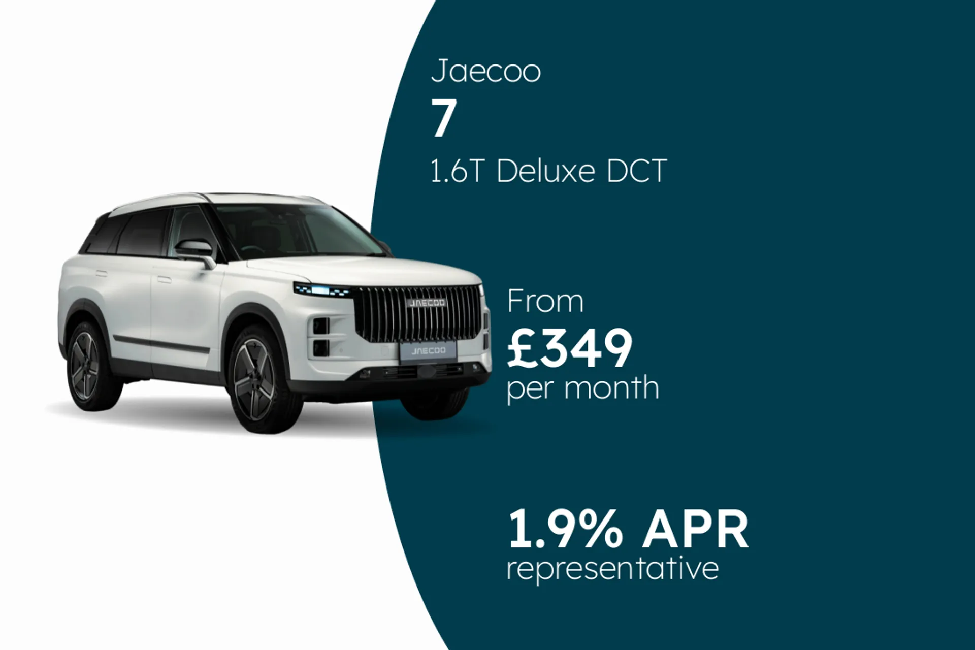 Jaecoo 1.6T Deluxe DCT PCP Finance Offer From £349.00 Per Month