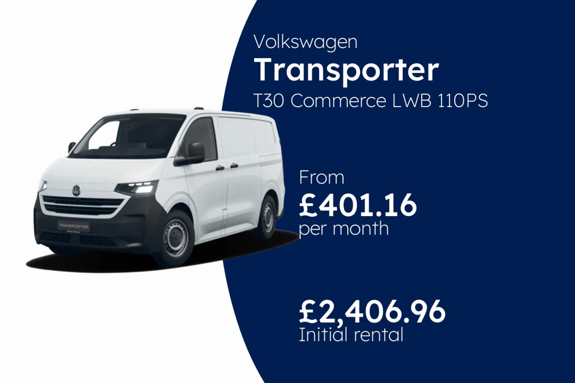 Volkswagen T30 Commerce LWB 110PS 2.0 TDI 6sp Manual BCH Finance Offer From £401.16 Per Month  