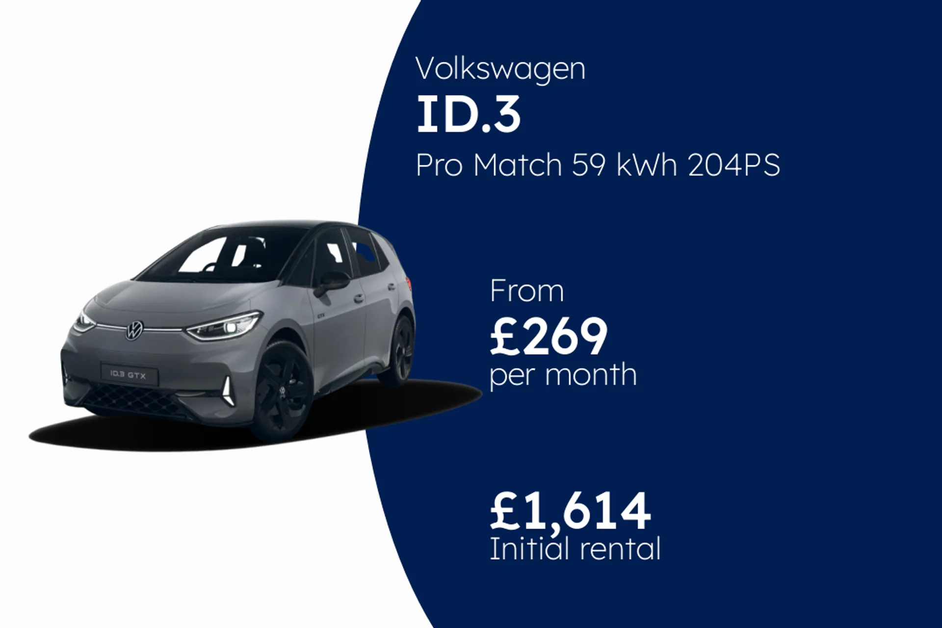 Volkswagen Pro Match 59 kWh 204PS 1-speed automatic 5 door BCH Finance Offer From £269.00 Per Month