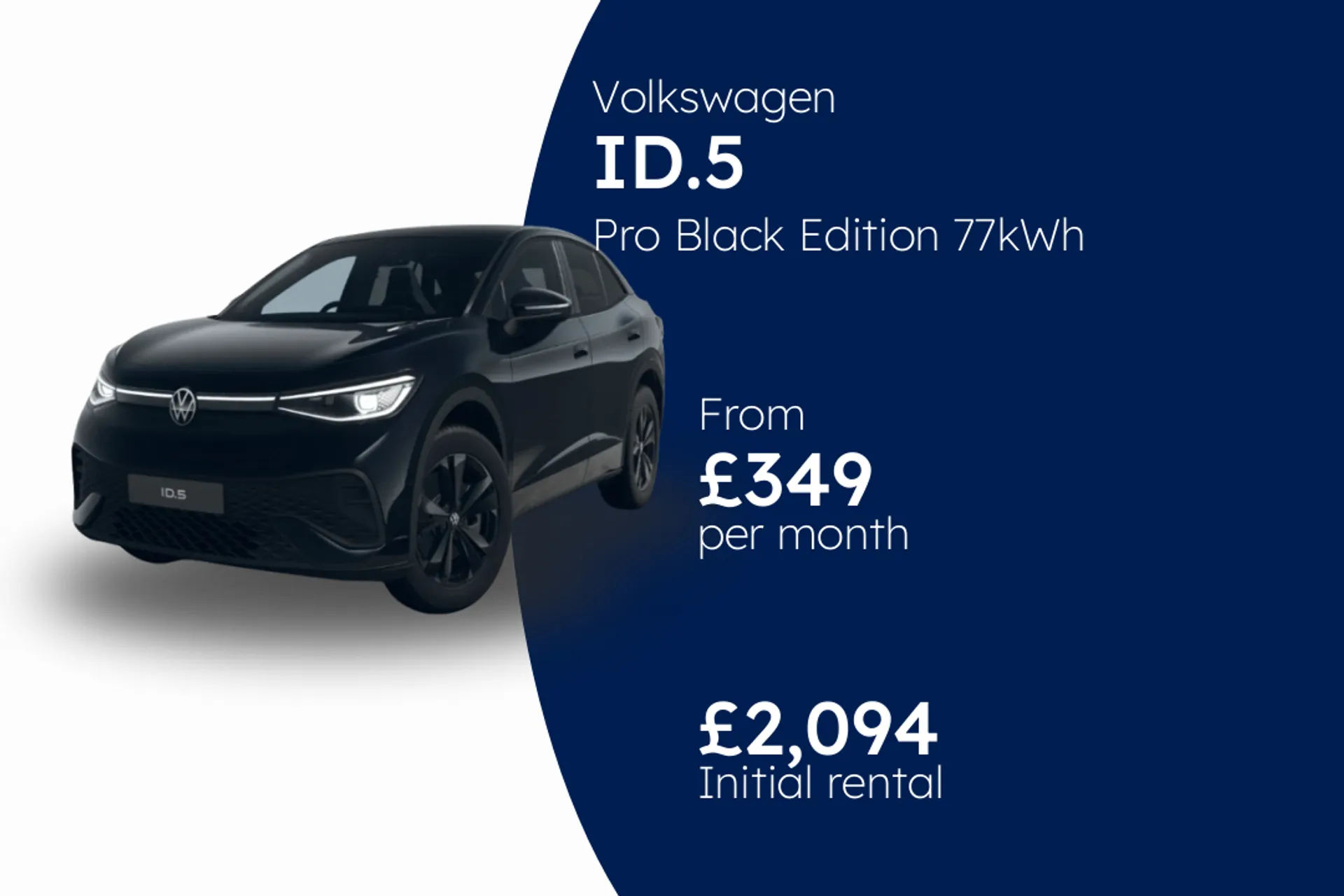 Volkswagen Pro Black Edition 77kWh 286 PS one-speed automatic five-door BCH Finance Offer From £349.00 Per Month  