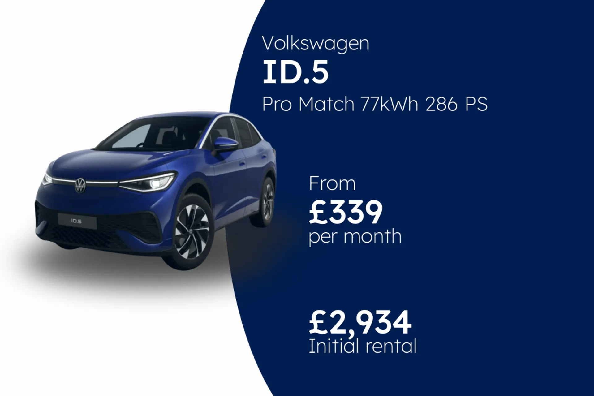 Volkswagen Pro Match 77kWh 286 PS one-speed automatic five-foor BCH Finance Offer From £339.00 Per Month