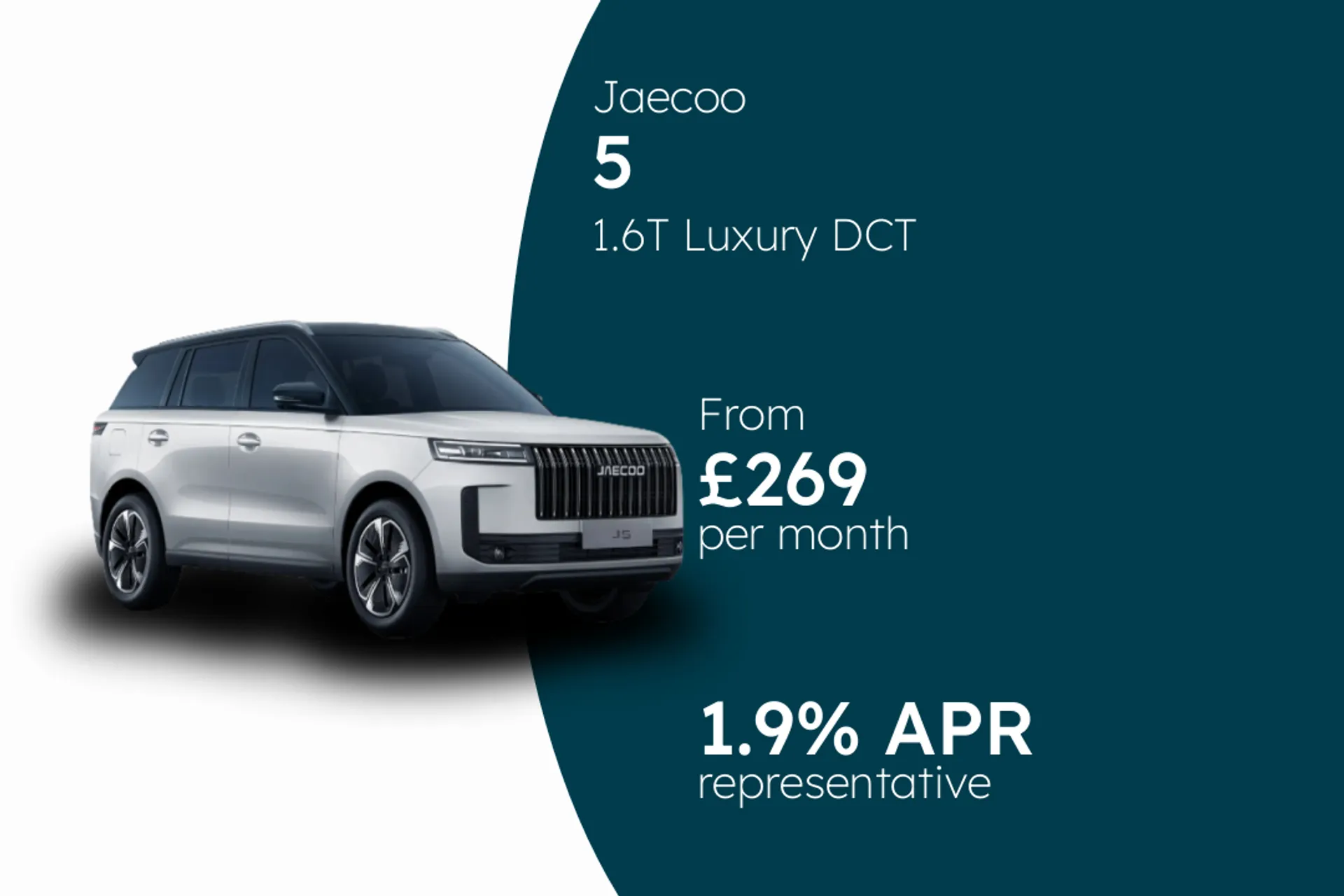 Jaecoo 1.6T Luxury DCT PCP Finance Offer From £269.00 Per Month 1.90%