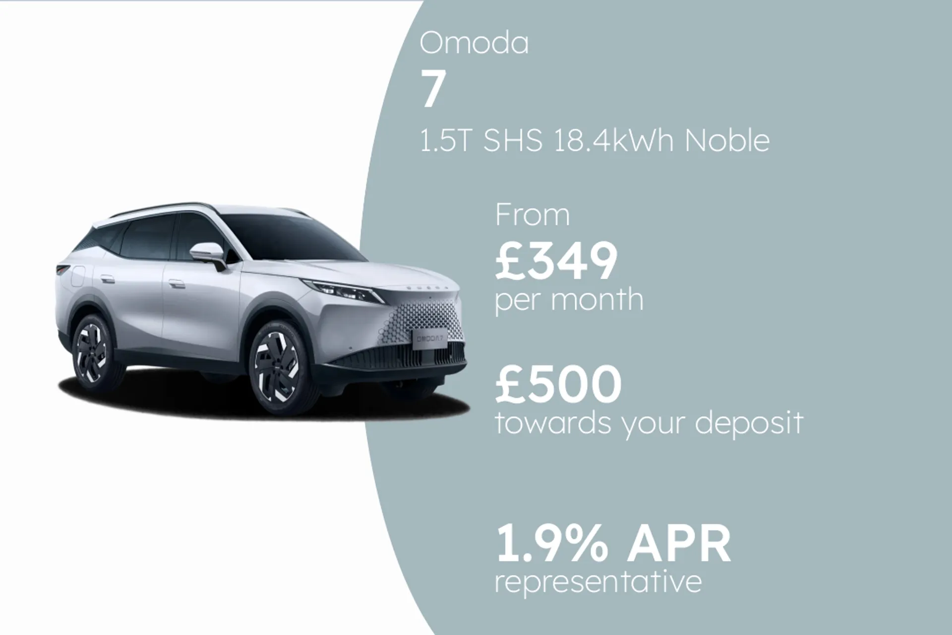 Omoda 1.5T SHS 18.4kWh Noble DHT1 PCP Finance Offer From £349.00 Per Month 1.90%