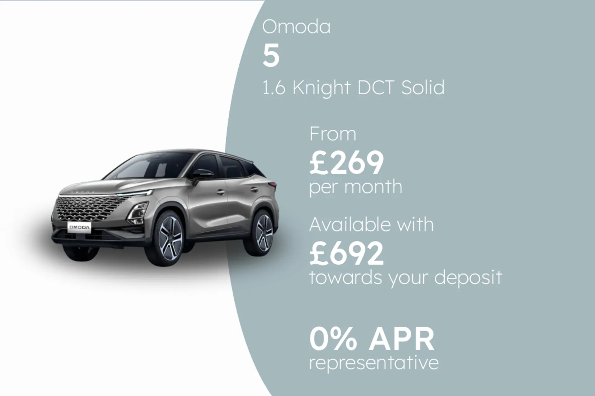 Omoda 1.6 Knight DCT Solid Paint Silver PCP Finance Offer From £269.00 Per Month 0%