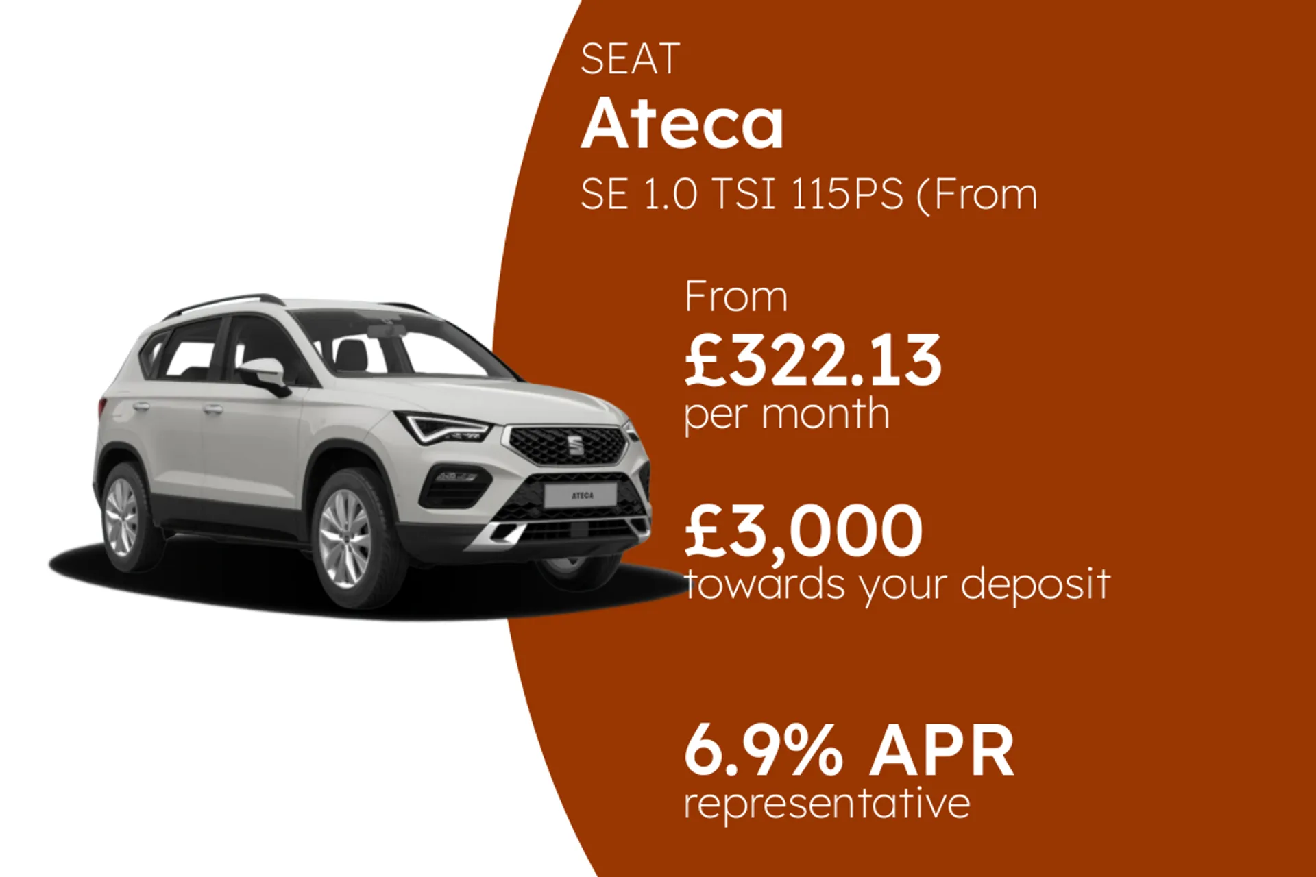 SEAT SE 1.0 TSI 115PS (From Stock Only) PCP Finance Offer From £322.13 Per Month 6.90%