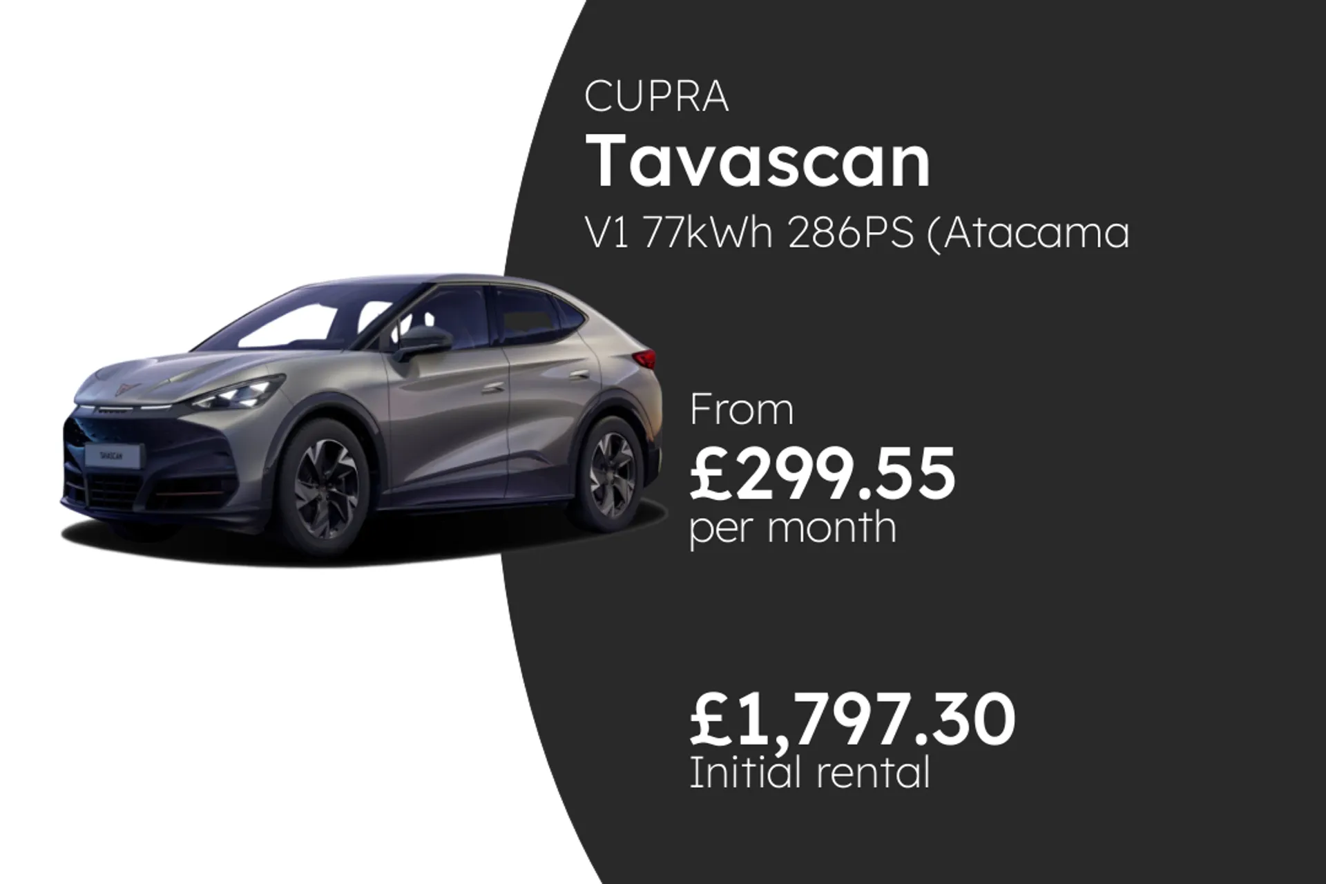 CUPRA V1 77kWh 286PS (Atacama Desert) BCH Finance Offer From £299.55 Per Month  