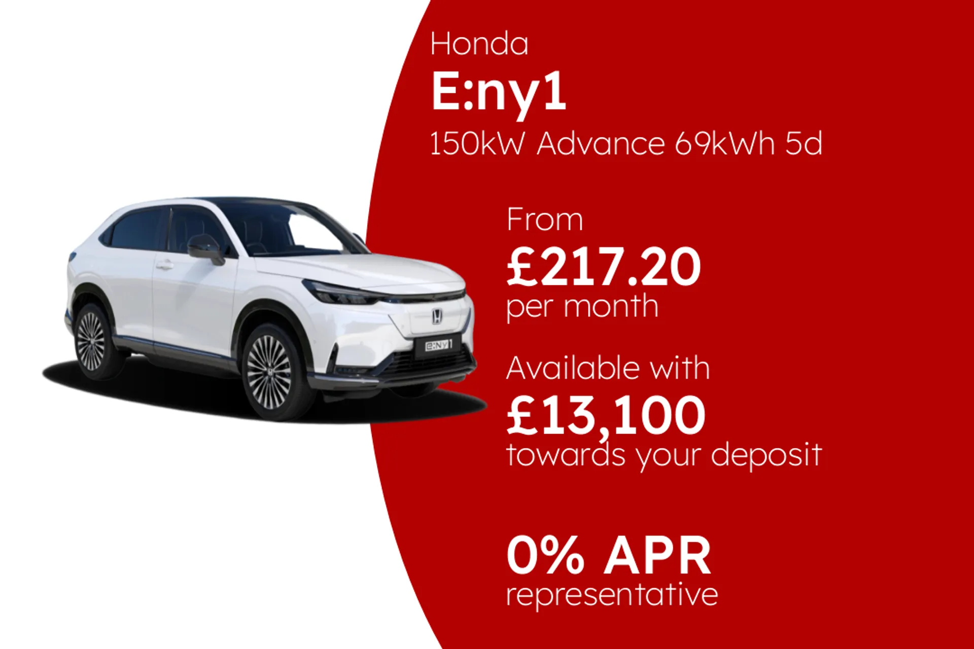 Honda 150kW Advance 69kWh 5d Auto PCP Finance Offer From £217.20 Per Month 0.00%