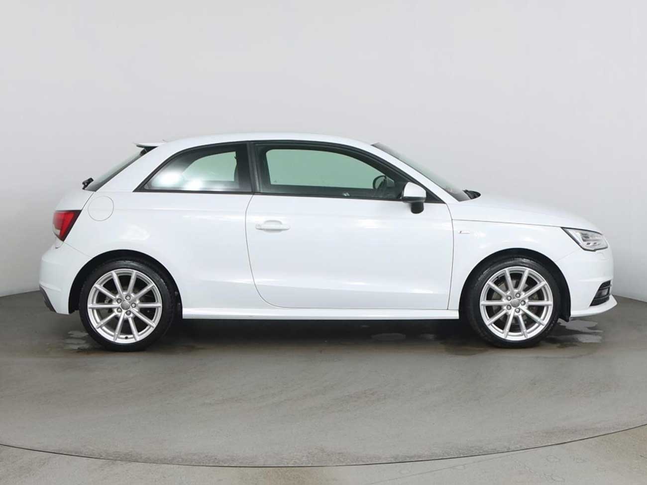 Side view of Ford Fiesta in showroom