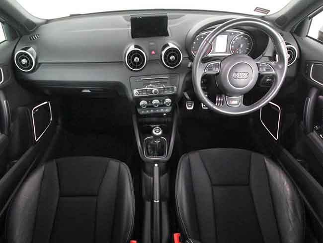 Interior view of Ford Fiesta in showroom