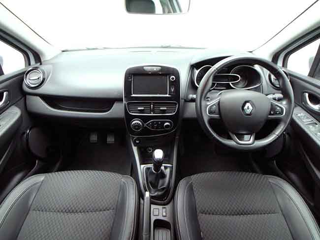 Interior view of Ford Fiesta in showroom