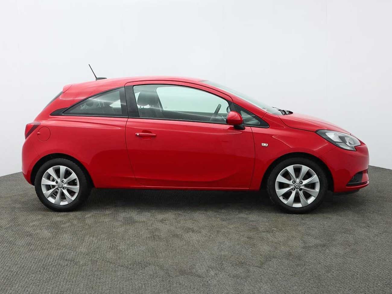 Side view of Ford Fiesta in showroom