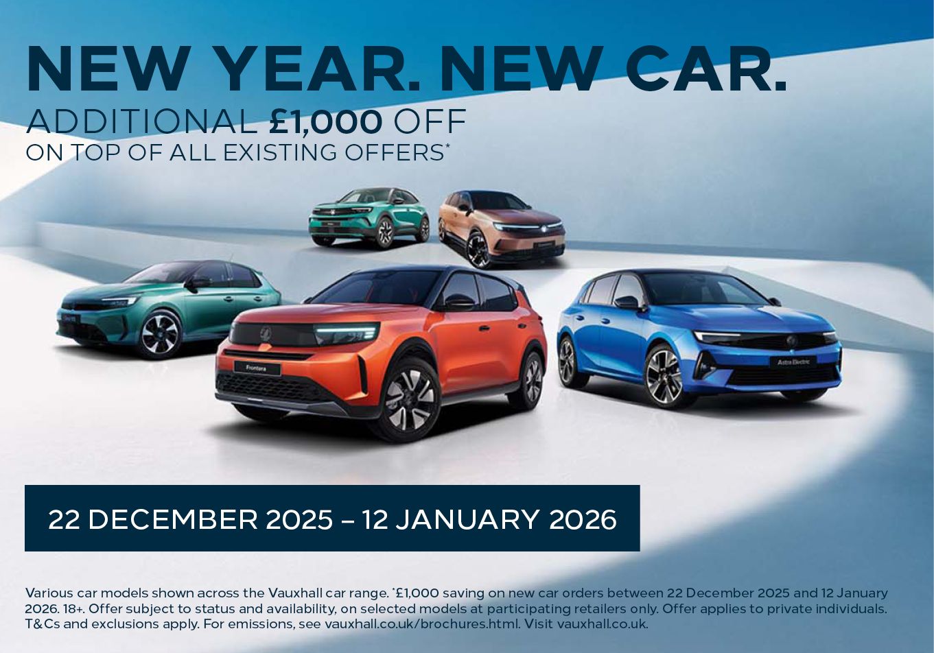 Vauxhall New Year New Car Sales Event; Dec 2025