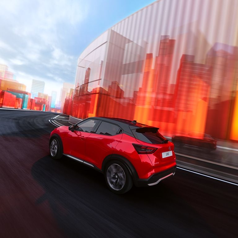 2025 Nissan Juke in red lifestyle image