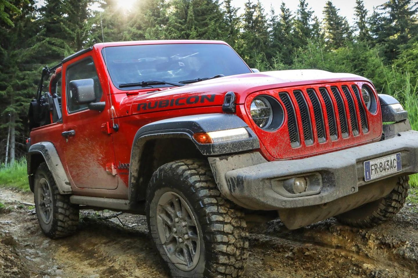 Red jeep wrangler