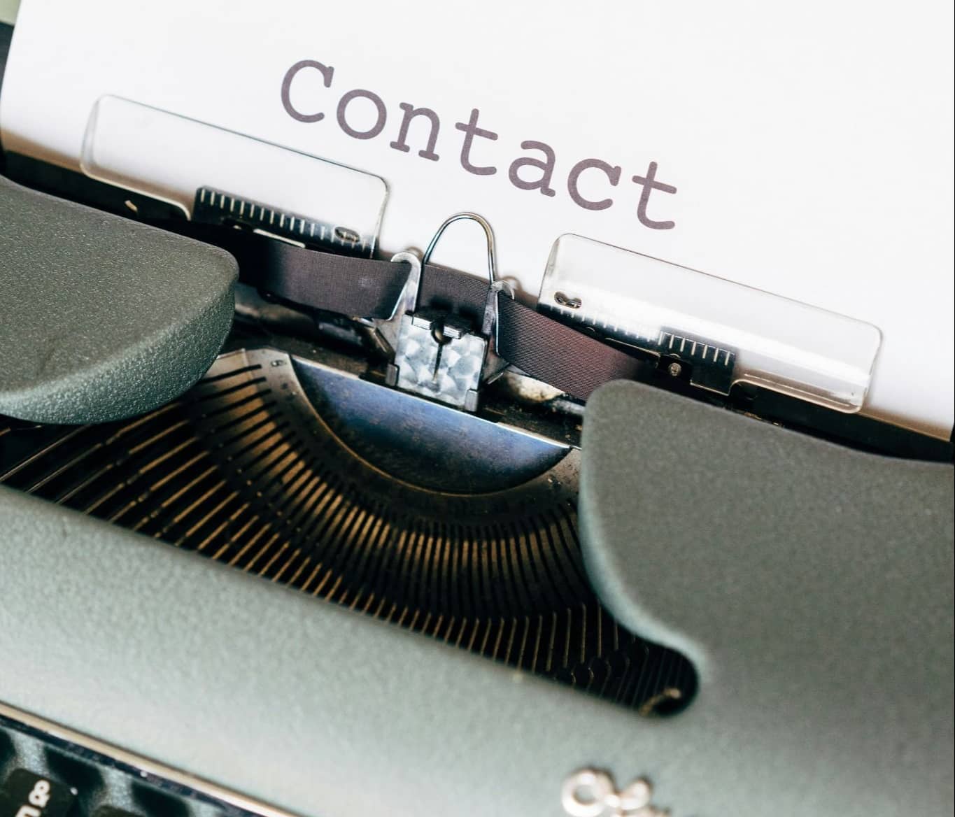 Contact typed on type writer paper