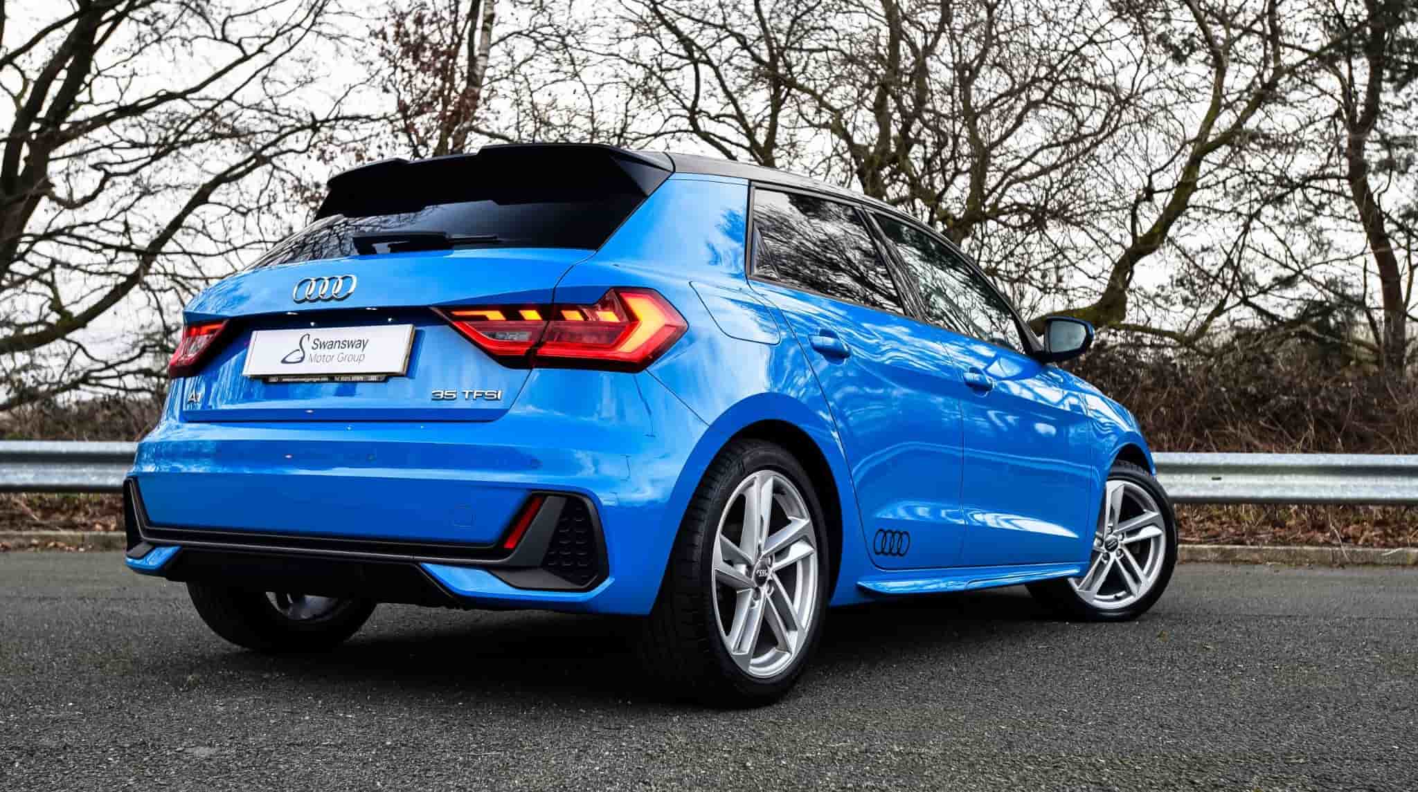 Blue Audi A1 From the Rear