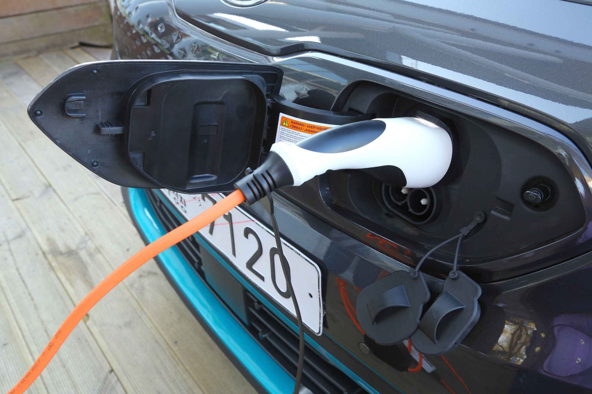 Car being charged EV