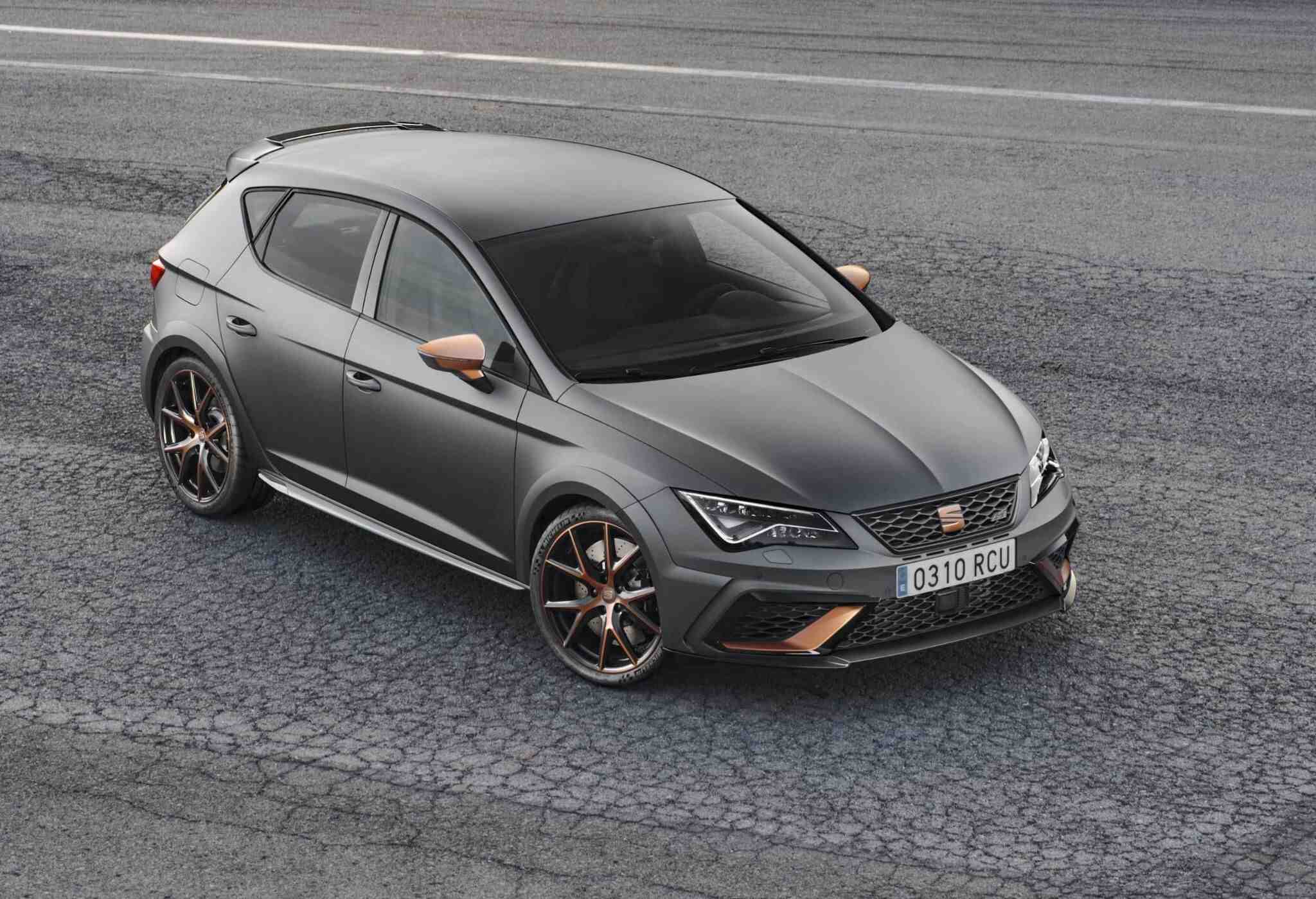 Birds eye view of the CUPRA Leon plug in hybrid parked up