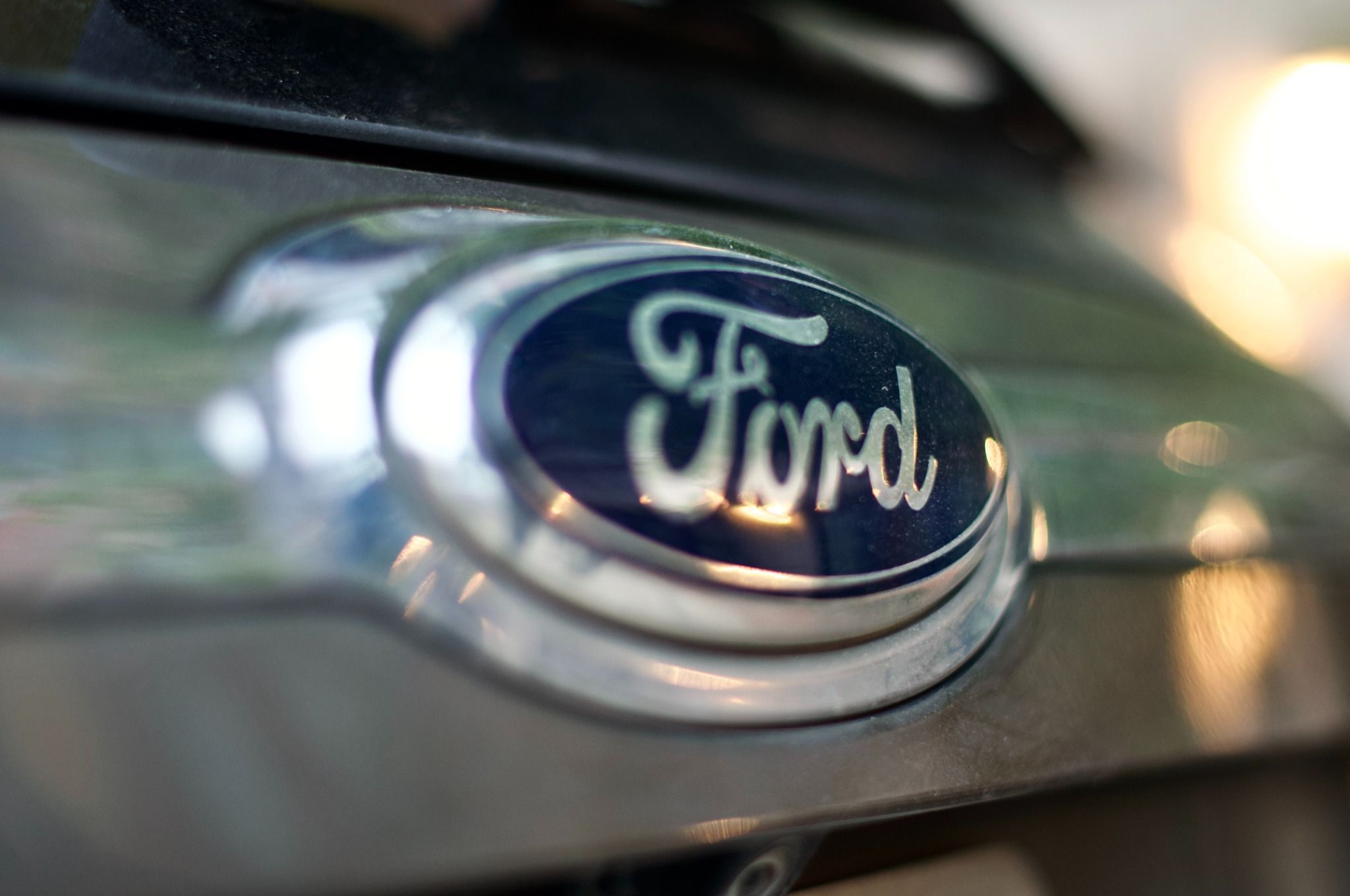 Close up of ford badging