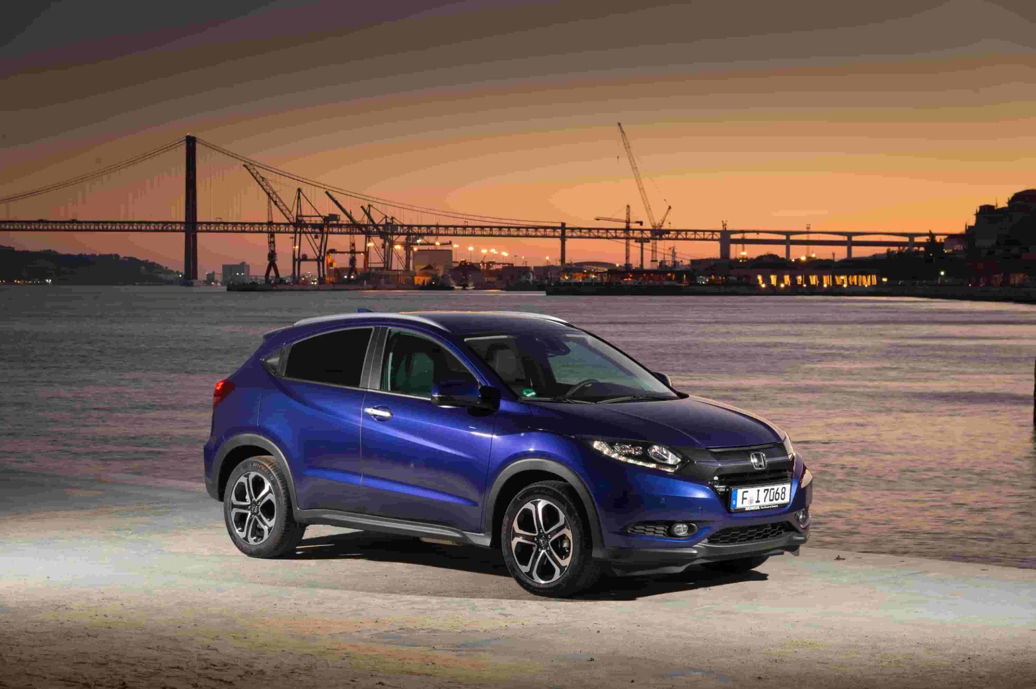 Blue/purple HRV in front of sunset and bridge