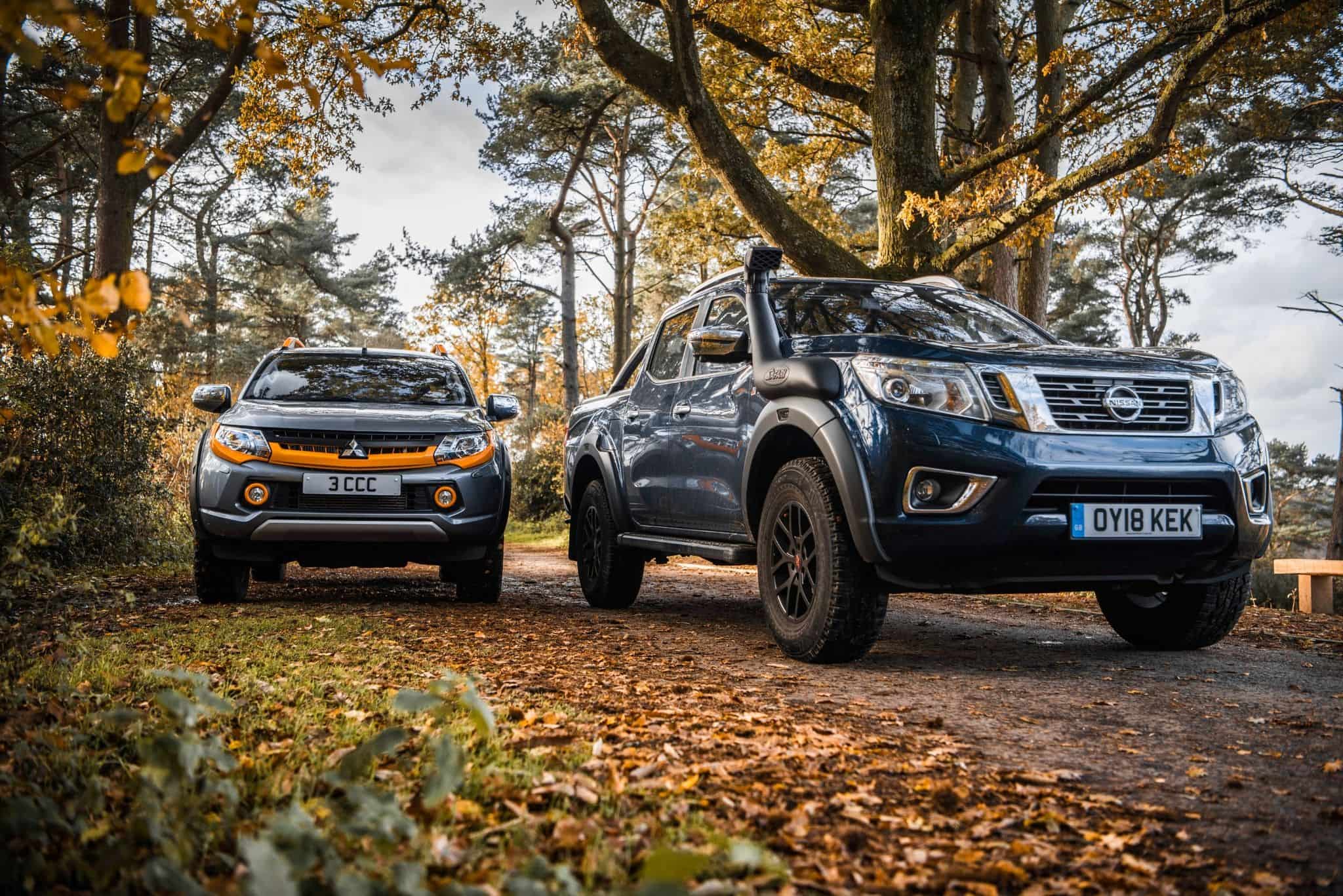 Nissan Navara and Mitsubishi l200 parked next to each other