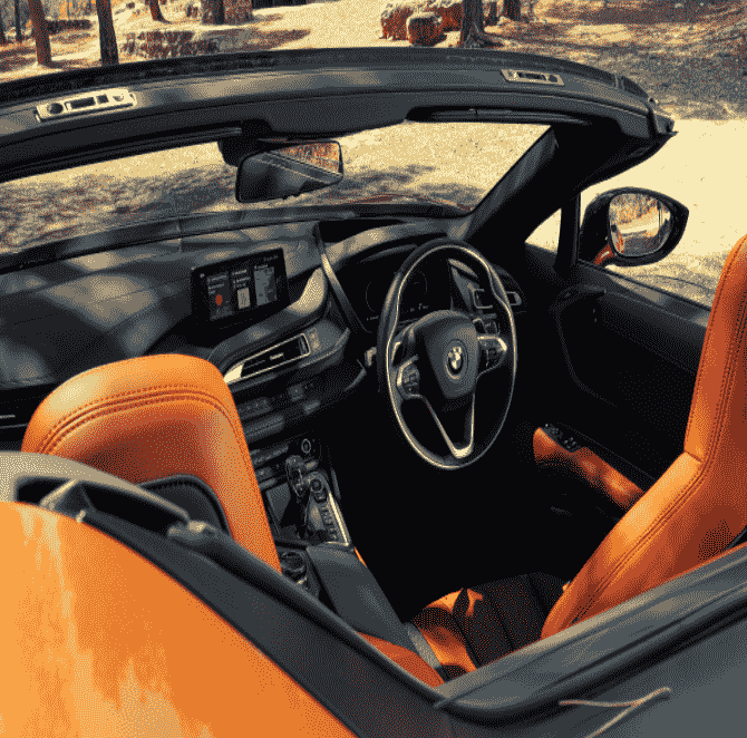 Orange BMW i8 exterior