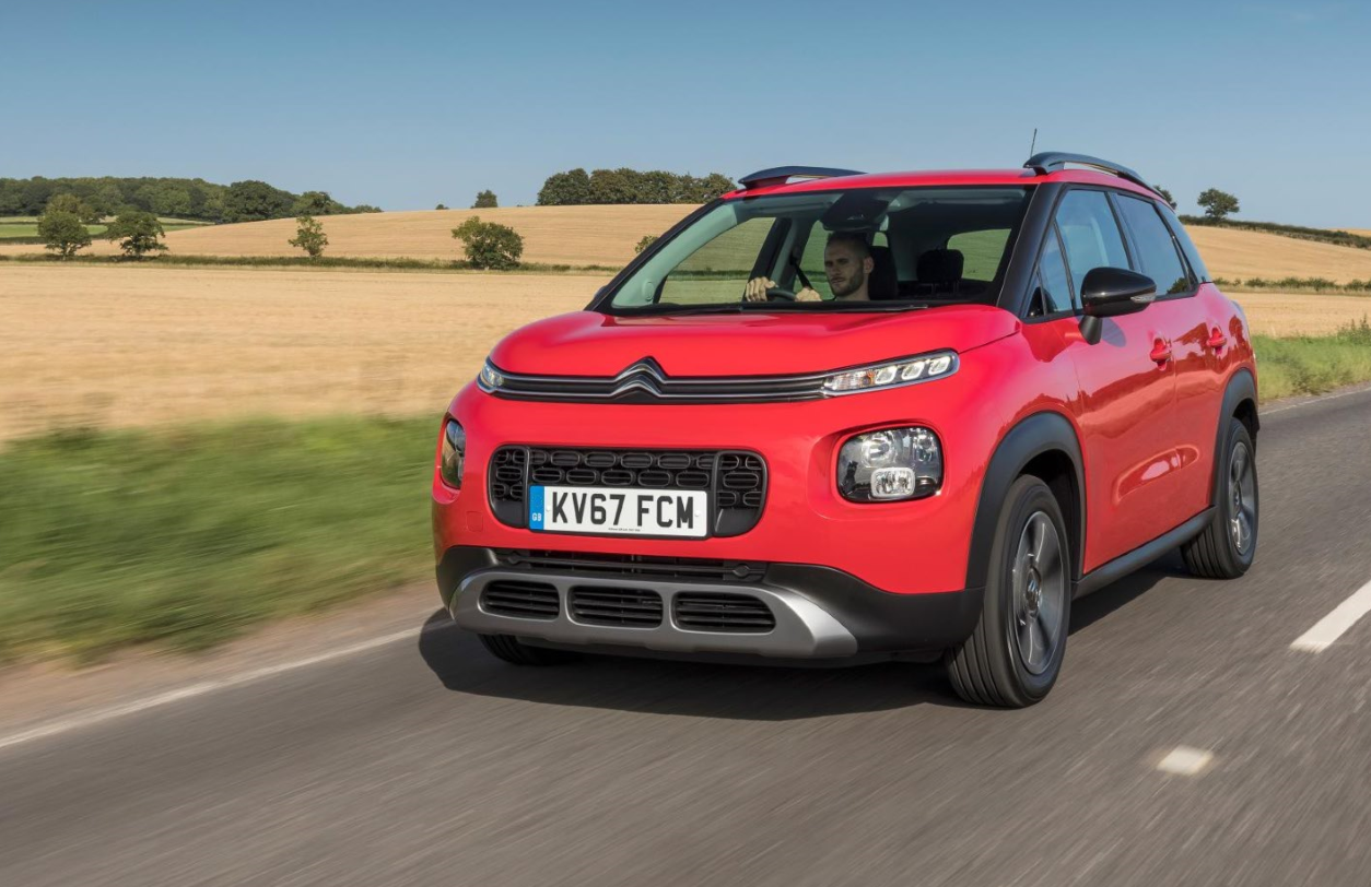 Red Citroen C3 Aircross on the road