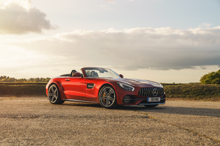 Red Mercedes AMG GT Roadster