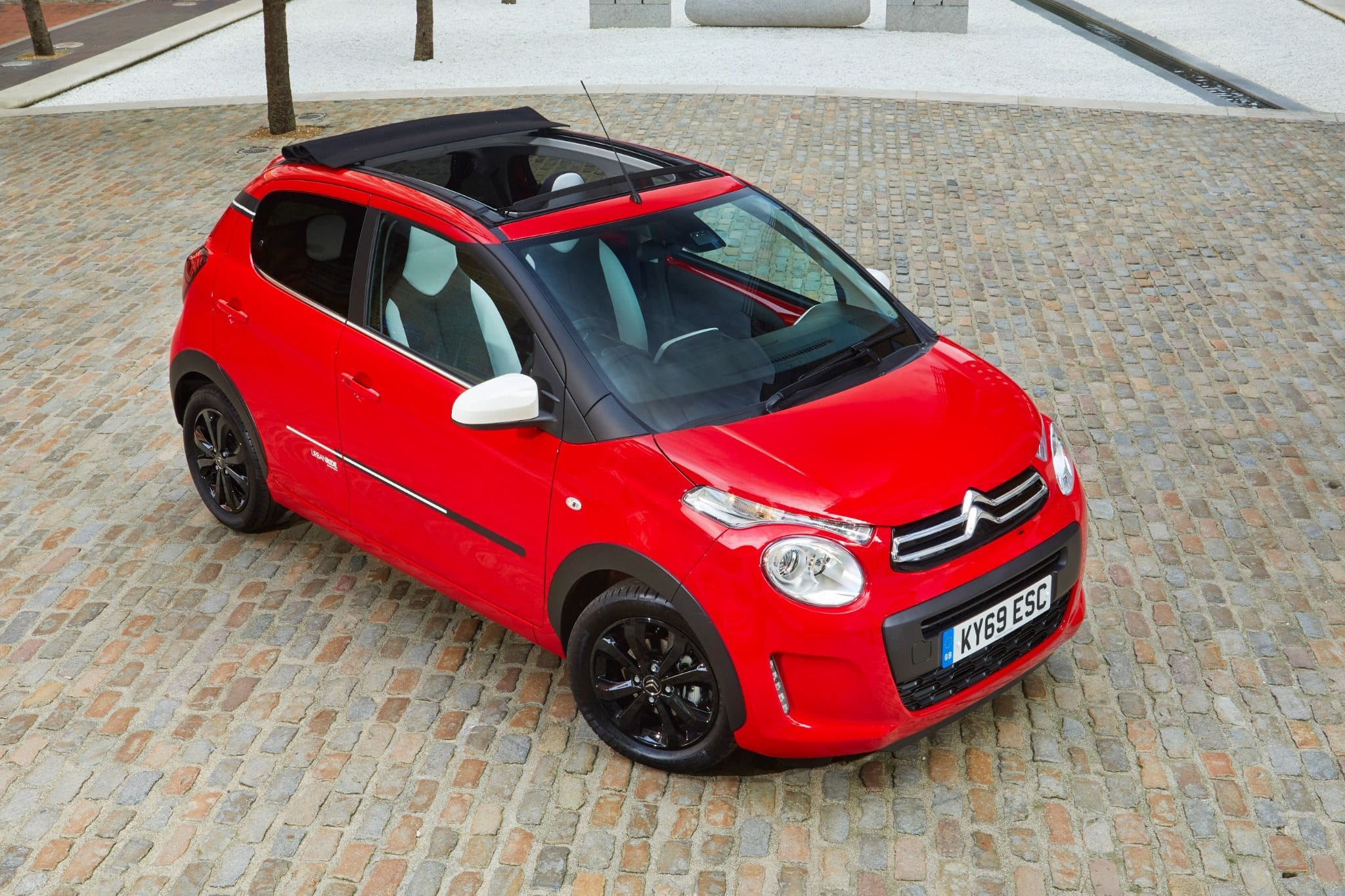 Red Citroen C1 top view