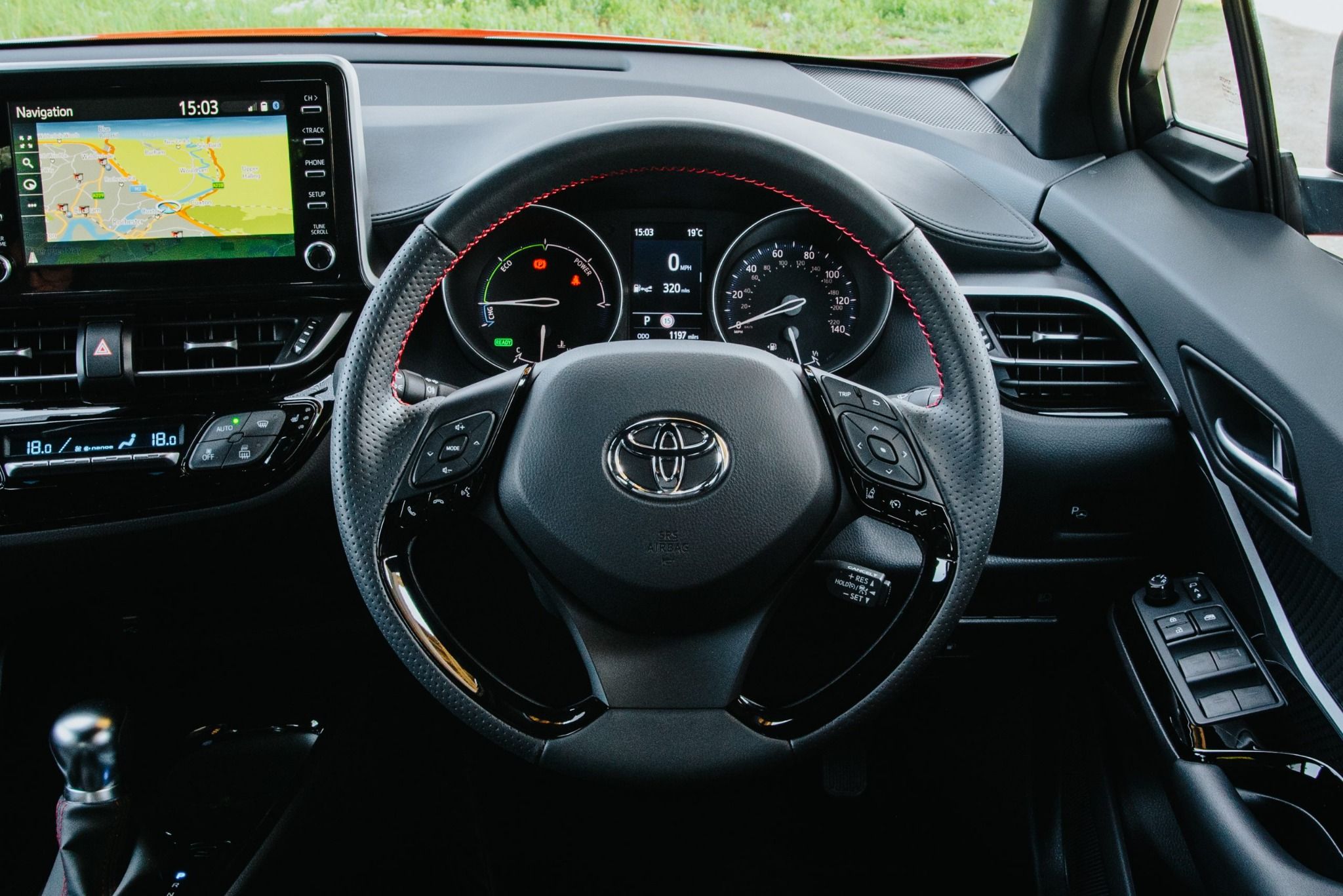 Red Toyota C-HR interior