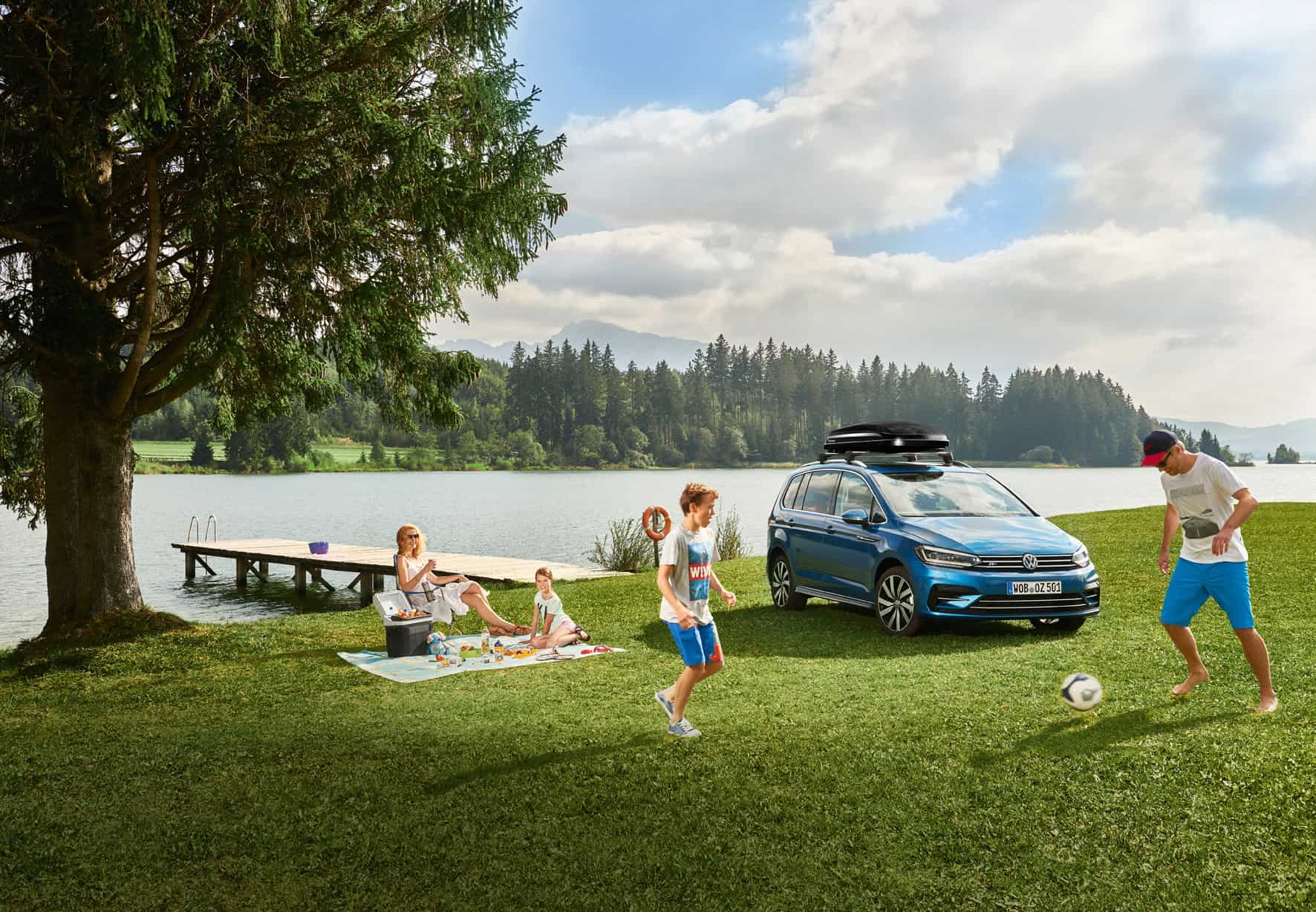VW Touran and Family in the Outdoors