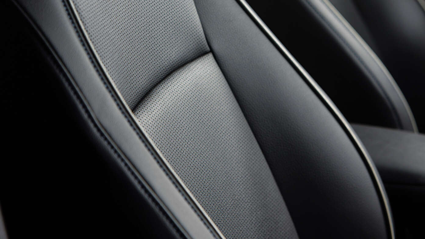 Close-up of a Honda e:Ny1 ergonomic seats.