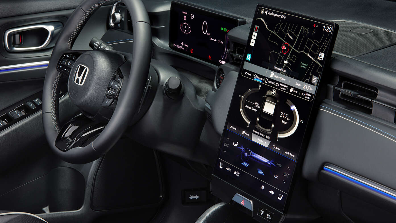 Dashboard and infotainment system of the Honda e:Ny1