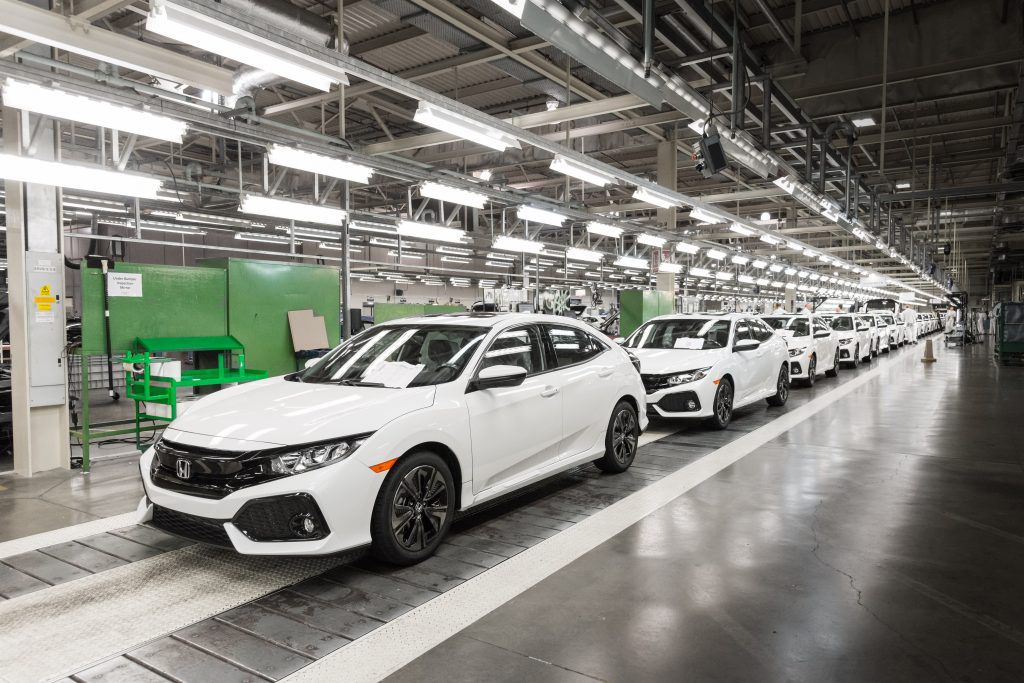 10th generation honda civic on the production line