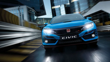 Blue Honda Civic Type R exterior front