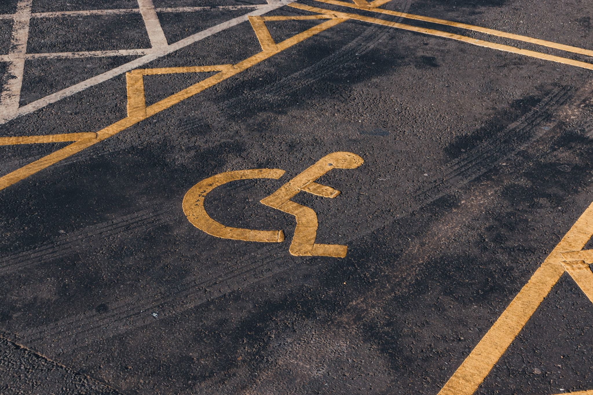 Close up of disabled car parking spot